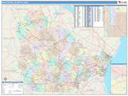 Manchester-Nashua Metro Area Wall Map Color Cast Style